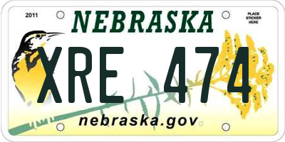 NE license plate XRE474