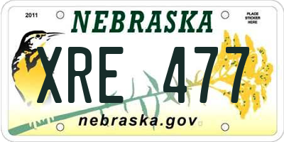 NE license plate XRE477