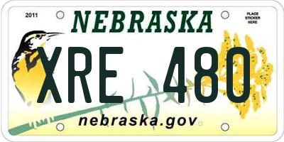 NE license plate XRE480