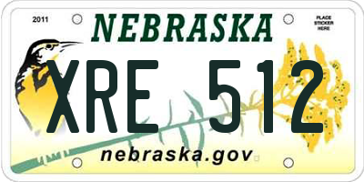 NE license plate XRE512
