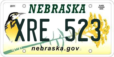 NE license plate XRE523