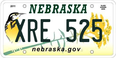 NE license plate XRE525