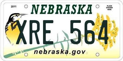 NE license plate XRE564
