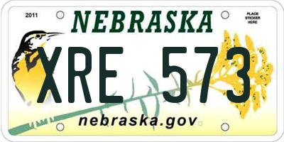 NE license plate XRE573