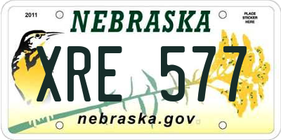 NE license plate XRE577