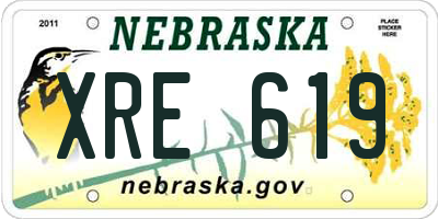 NE license plate XRE619