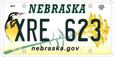NE license plate XRE623
