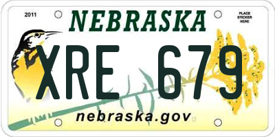 NE license plate XRE679
