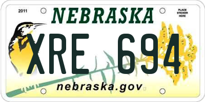 NE license plate XRE694