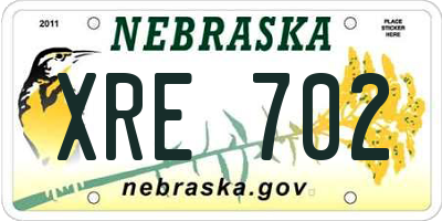 NE license plate XRE702