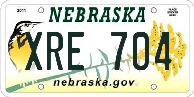NE license plate XRE704