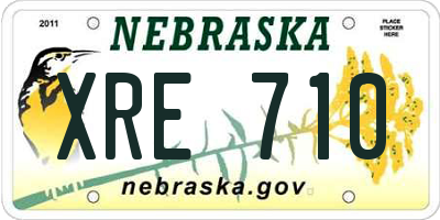 NE license plate XRE710