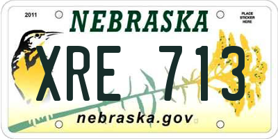 NE license plate XRE713