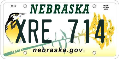NE license plate XRE714