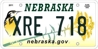 NE license plate XRE718