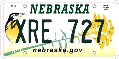 NE license plate XRE727