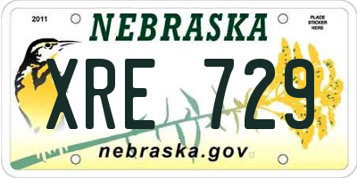 NE license plate XRE729