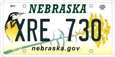 NE license plate XRE730