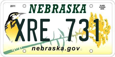 NE license plate XRE731