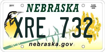 NE license plate XRE732