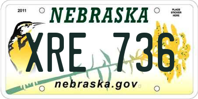 NE license plate XRE736