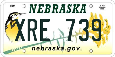 NE license plate XRE739
