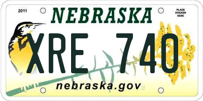 NE license plate XRE740