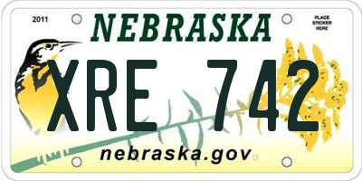 NE license plate XRE742