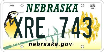 NE license plate XRE743