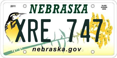 NE license plate XRE747
