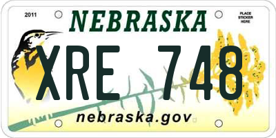 NE license plate XRE748