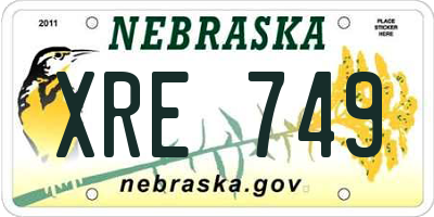 NE license plate XRE749