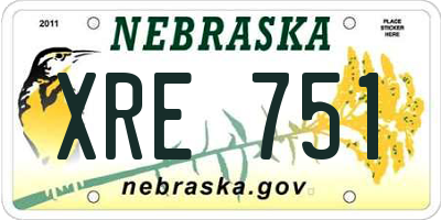 NE license plate XRE751