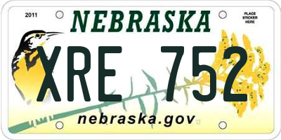 NE license plate XRE752