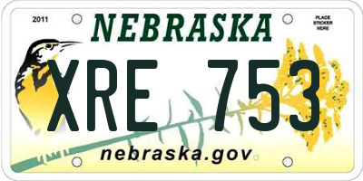 NE license plate XRE753