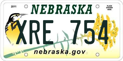 NE license plate XRE754