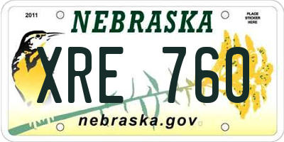 NE license plate XRE760