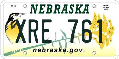 NE license plate XRE761