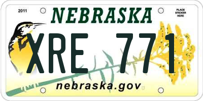 NE license plate XRE771