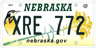 NE license plate XRE772