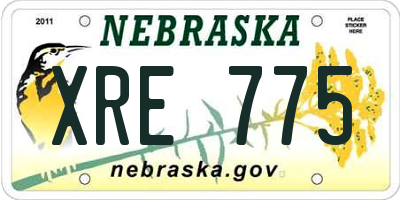 NE license plate XRE775