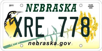 NE license plate XRE778