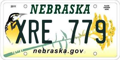 NE license plate XRE779