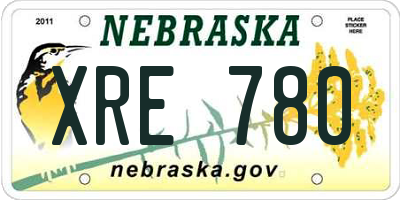 NE license plate XRE780