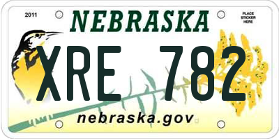 NE license plate XRE782