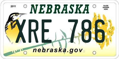 NE license plate XRE786