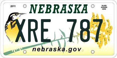 NE license plate XRE787