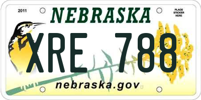 NE license plate XRE788