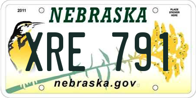NE license plate XRE791