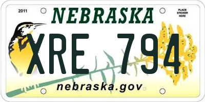 NE license plate XRE794